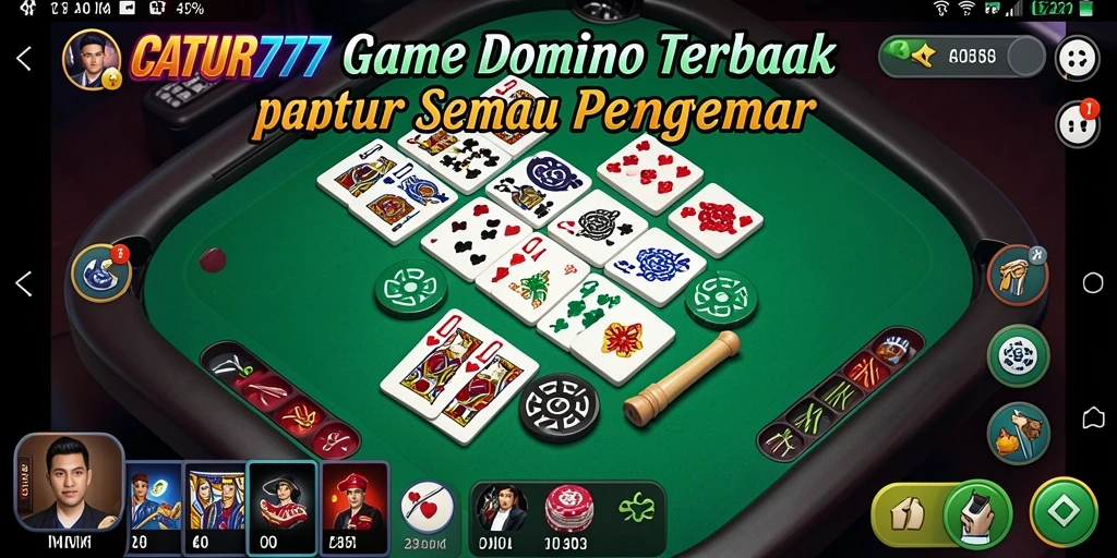 Tampilan gameplay seru dari CATUR777 saat bermain domino.
