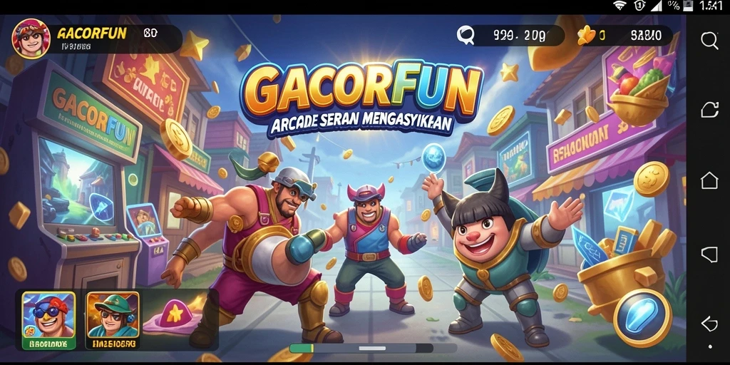 Screenshot GACORFUN menampilkan aksi seru dalam gameplay arcade.