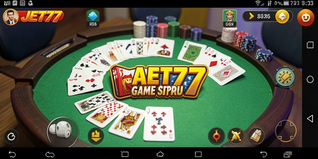 Screenshot gameplay JET77 menunjukkan momen seru bermain Gaple.