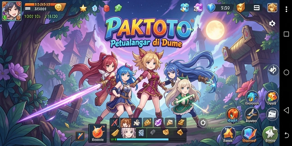 Screenshot gameplay PAKTOTO menampilkan visual menawan dari karakter Anime.