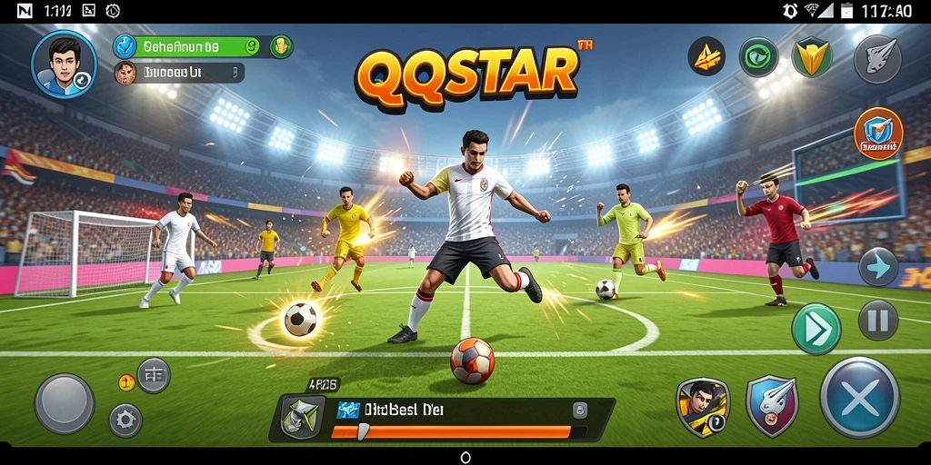 Tampilan gameplay menakjubkan dari QQSTAR yang penuh aksi olahraga.