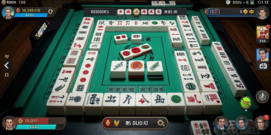 Screenshot gameplay RSNOK menampilkan suasana permainan Mahjong yang menarik.